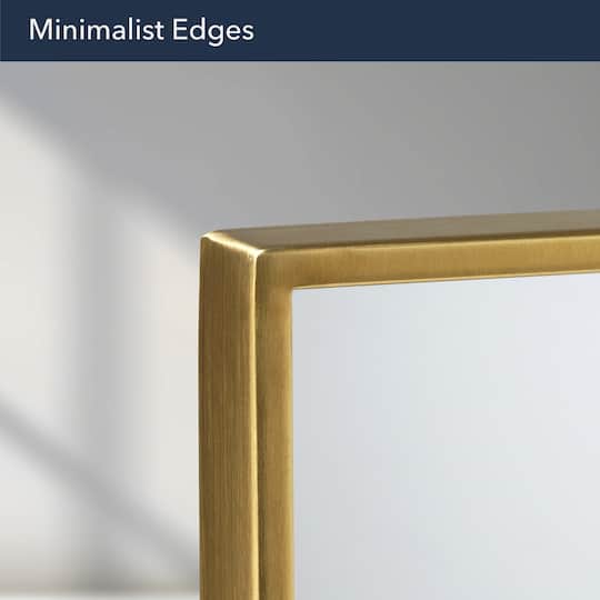 Head West Brassy Gold Spectrum Metal Rectangular Bathroom Vanity Mirror